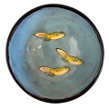 Dessert Bowl with Tadpoles on Turquoise