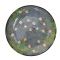 Medium Platter with Dragonflies on French Blue