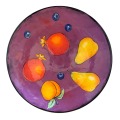 Dinner Plate with Multi Fruit on Viva Violet