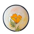 Dessert Bowl with California Poppy on Peach Blush